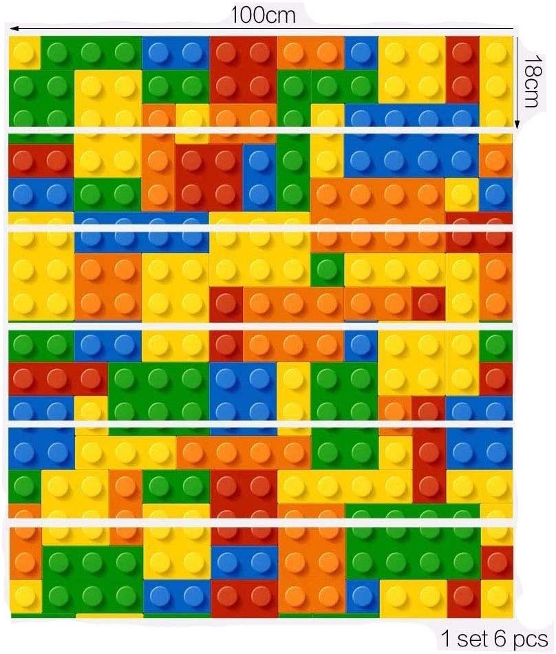 Frolahouse 6pcs Wall Decals Staircase DIY refurbished stair stickers -Bedroom Murals Self-adhesive bathroom waterproof Wall Vinyl Decal Stickers Fun Decor for Children