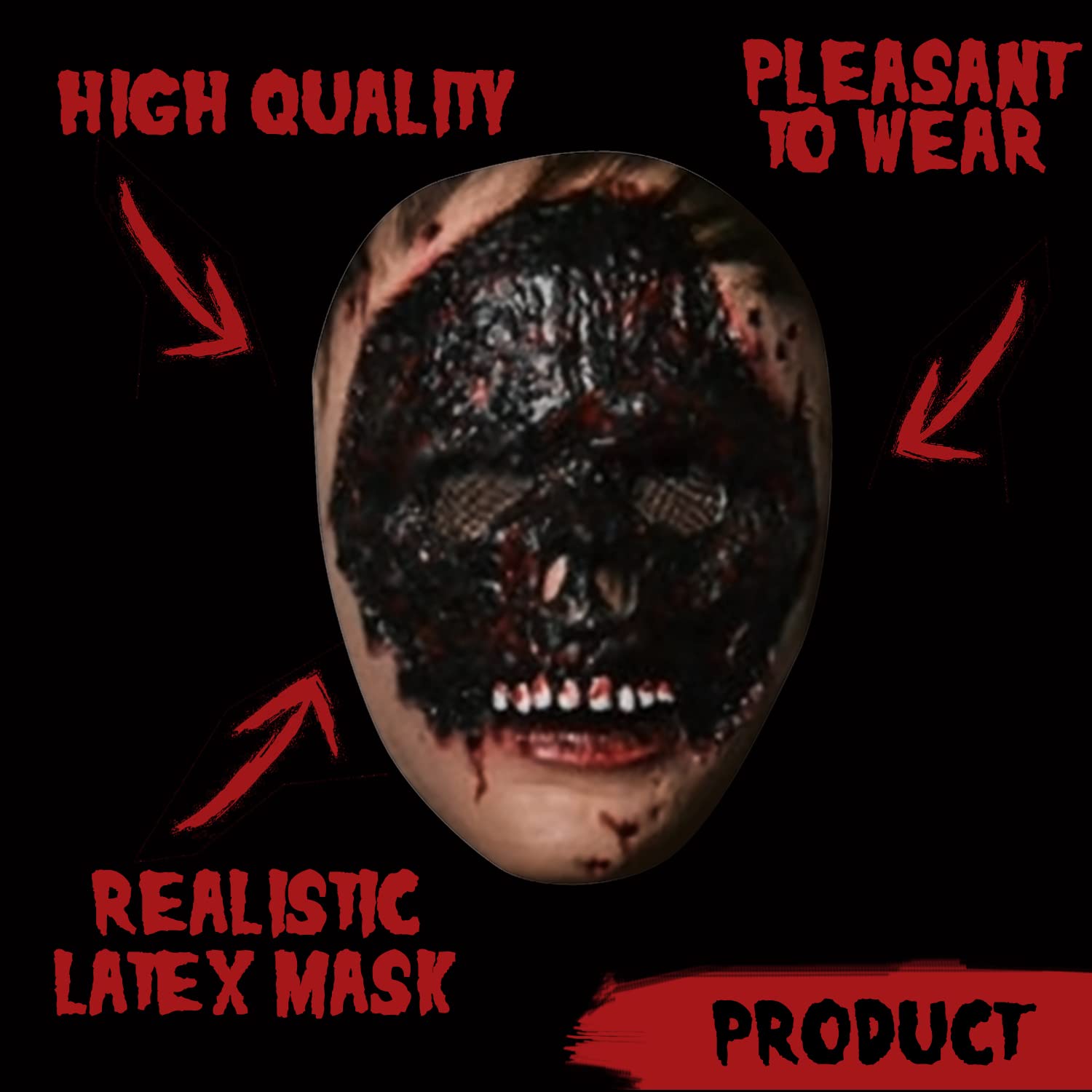 Maschera Horror Triglia - Spaventosa Per Halloween In Plastica Rigida - Foto 4