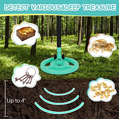 Image of OMMO Metal Detector, Adjustable 27.5 inch-37.8 inch Metal Detector for Kids with Intuitive LCD Display, Lightweight Kids Metal Detectors with 6 inch Search Coil for Exploration Hiking