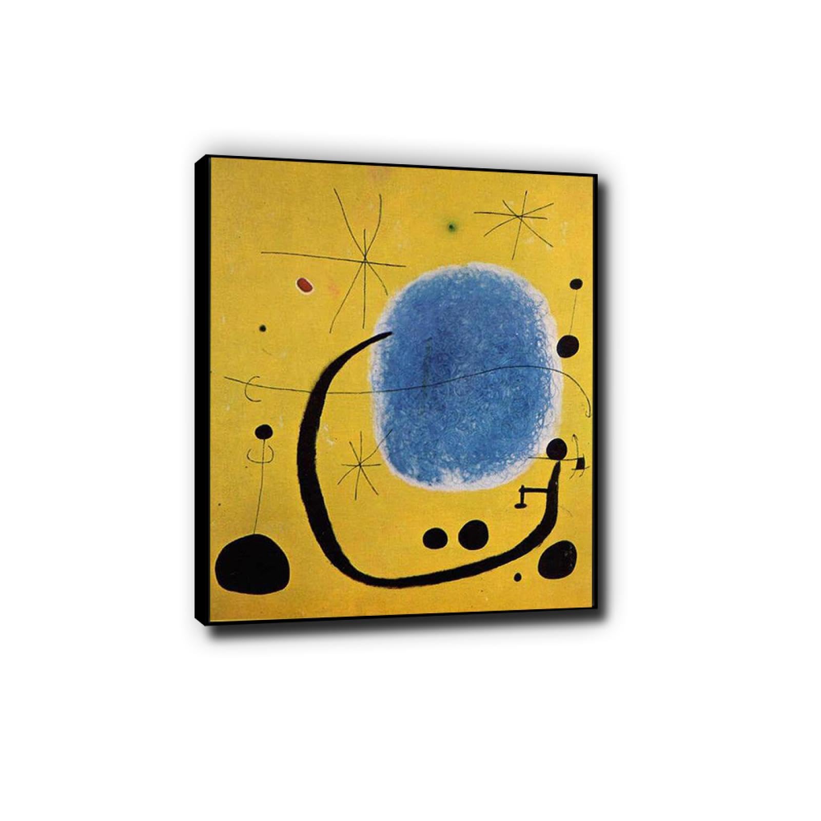 Phyrek123 Joan Miro oprawione wydruki złoty lazurowy obraz na płótnie Joan Miro plakat słynne reprodukcje sztuki abstrakcyjnej nowoczesna sztuka ścienna do salonu 20 x 26 cm czarna oprawiona