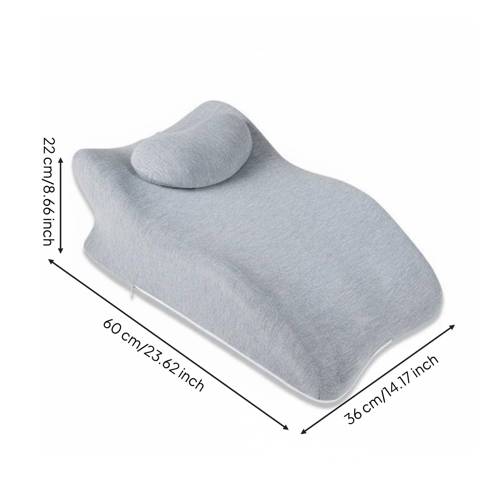 Almohada Multifuncional Almohada Ergonómica Cojín de Almohada para Postura Alivio de Presión en Pecho y Soporte Lumbar Adecuada para Siesta en Oficina, Negro