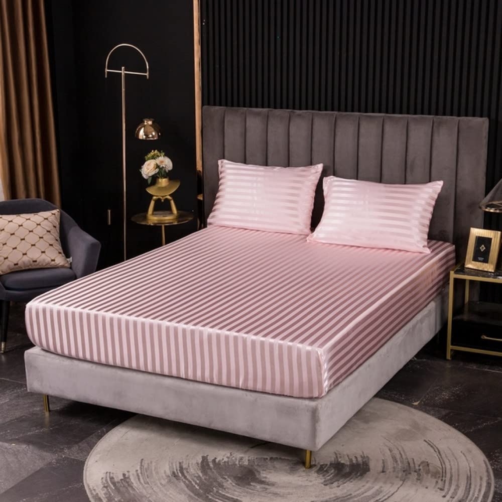 Drap-housse en satin de soie Queen anti-friction pour préserver la douceur de la peau et des cheveux