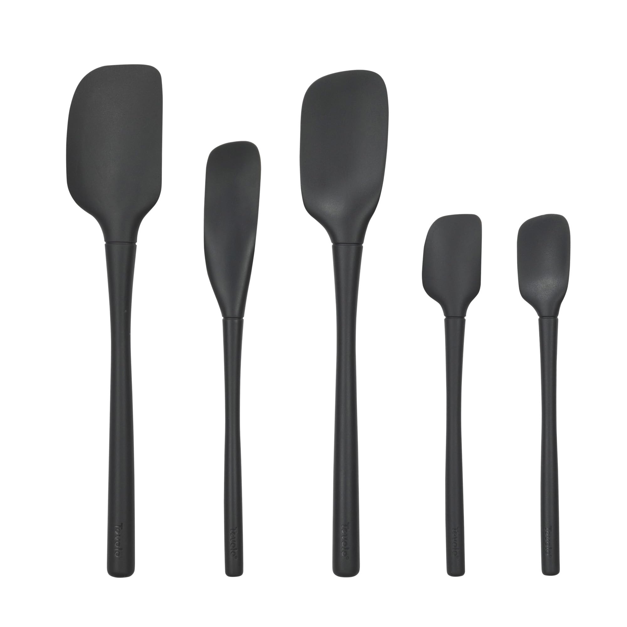 Tovolo Flex Core 5-teiliges Silikon-Spatel-Set, hitzebeständig, alle Silikon-Utensilien enthalten Antihaft-Pfannenwender, Löffel, Glasschaber, spülmaschinenfest, BPA-frei, Spatel zum Backen, Mischen