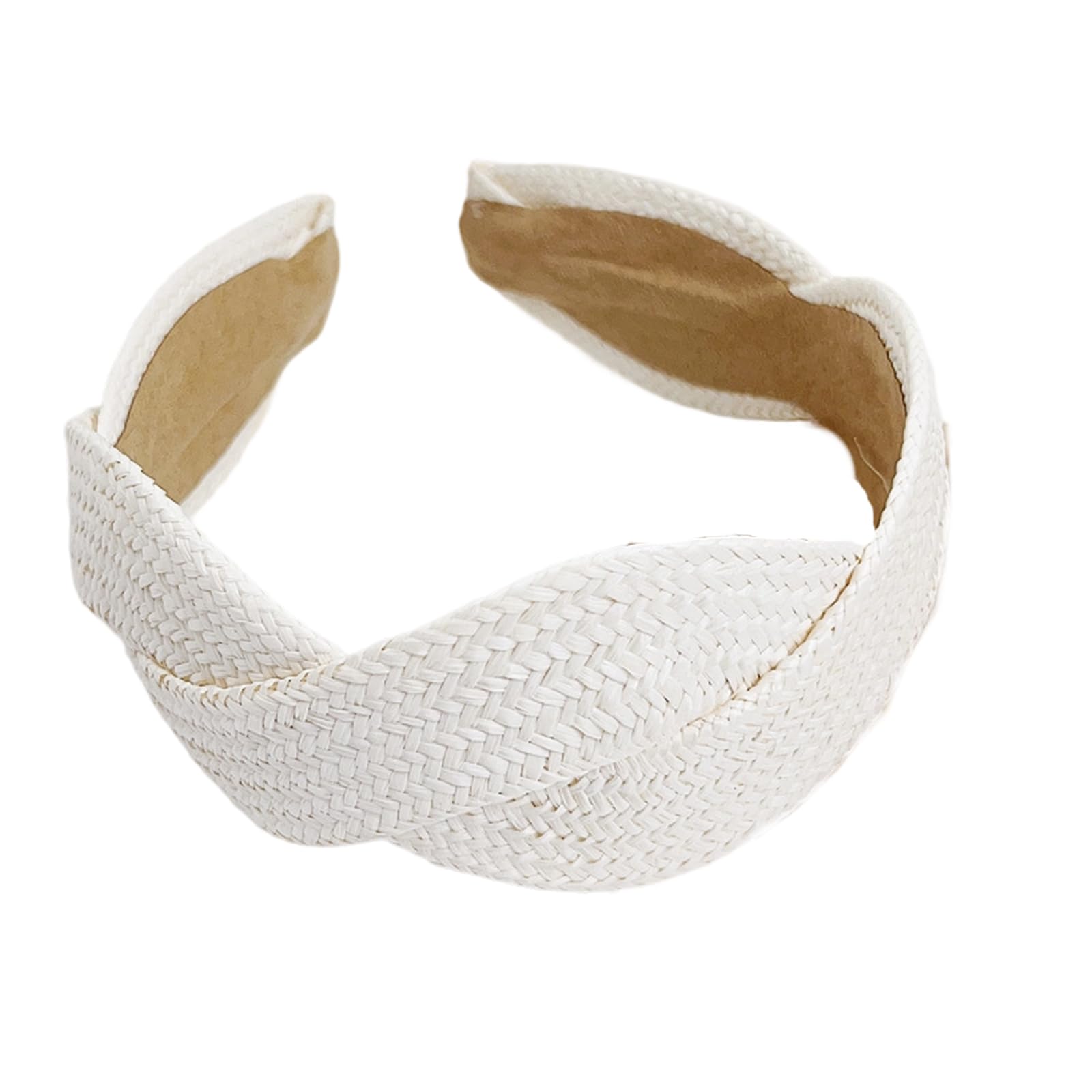 Maxtonser Wide Brimmed Braided Straw Headband Comfortable Hairband Hair Accessory For Women Casual Outings Parties Vacations