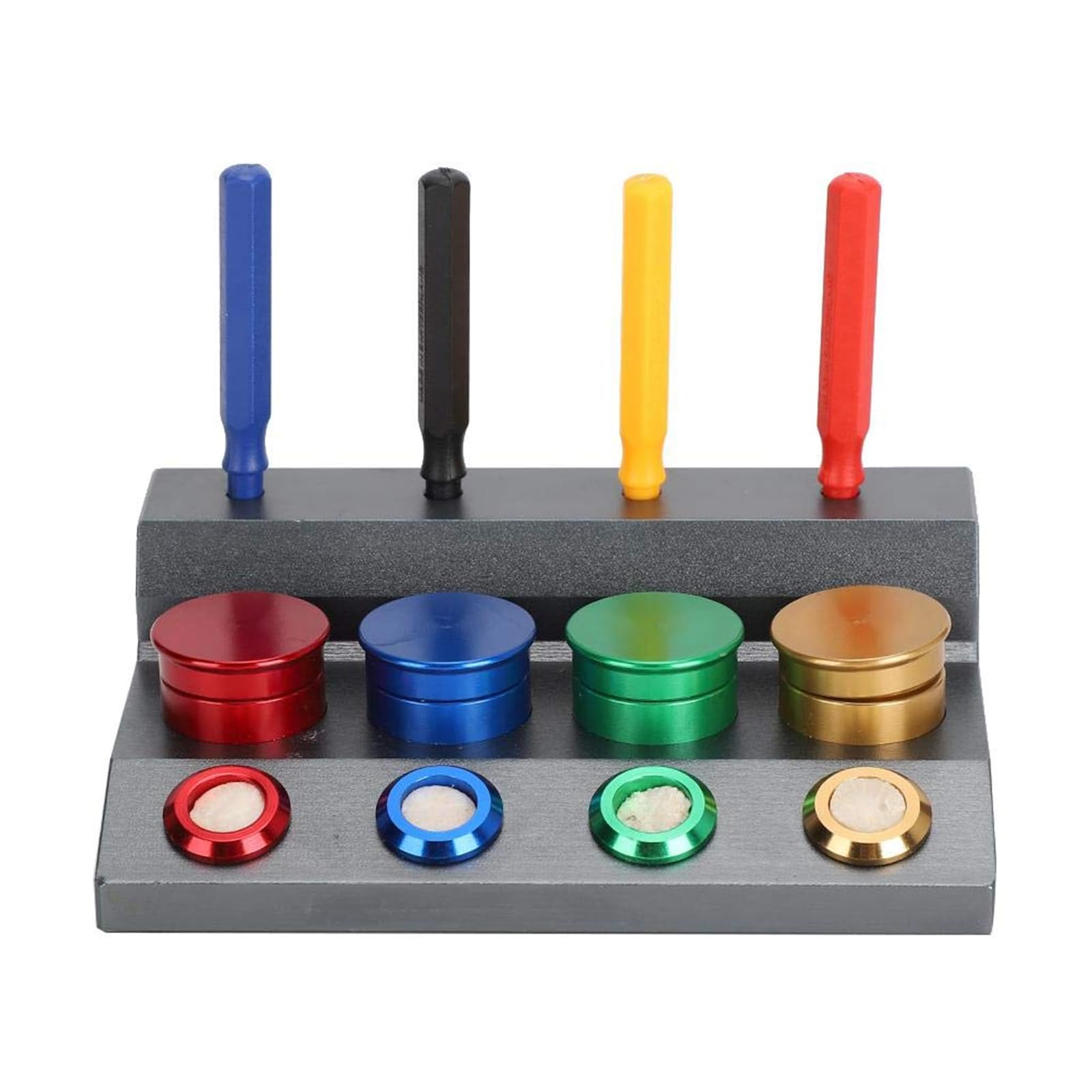 Juego de 4 platos de aceite para reloj con herramienta de lubricación precisa, accesorios de reparación de relojes para lubricación, mantenimiento, accesorios de reparación