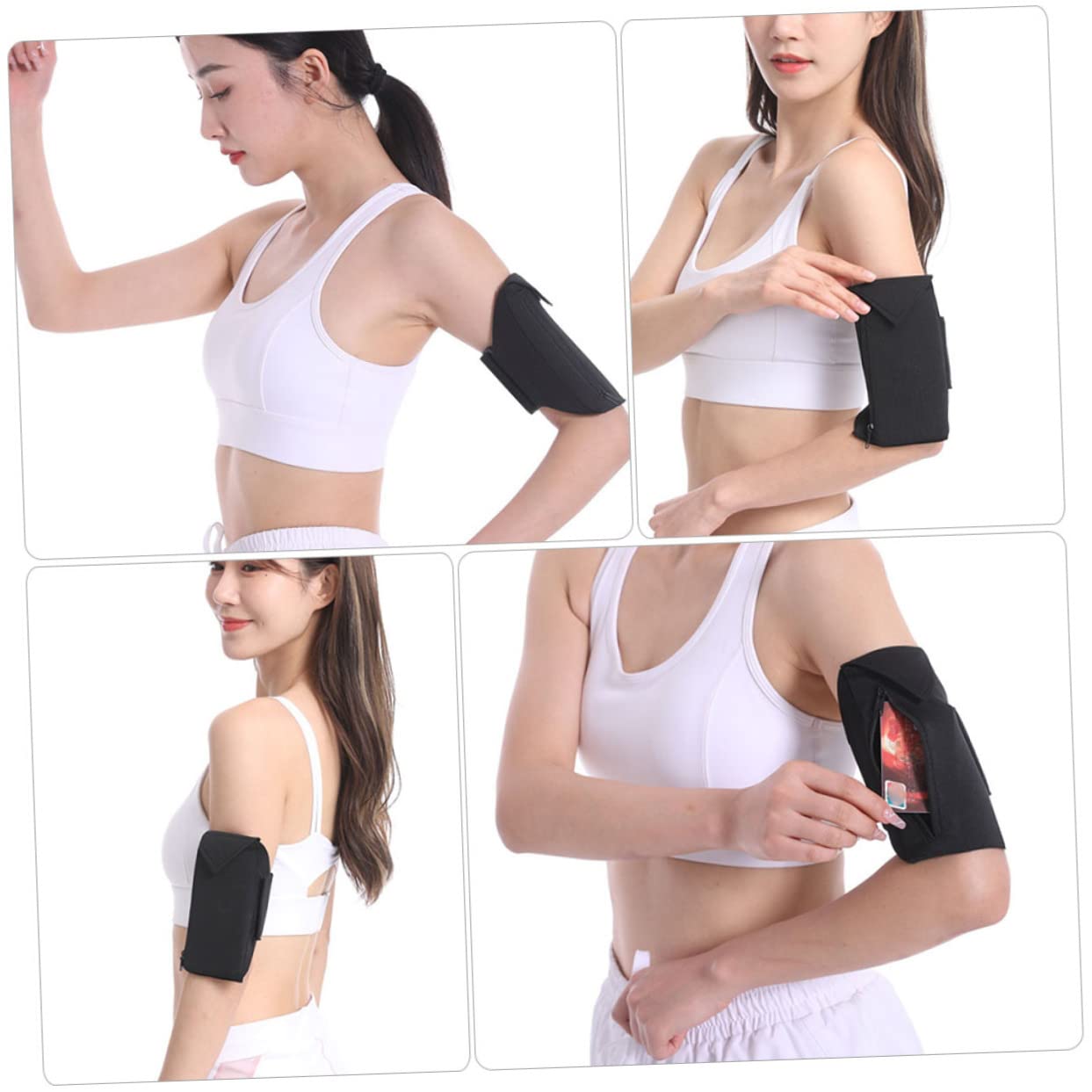 SHINEOFI 4 Pezzi Braccio Multifunzionale per Smartphone Leggera e Resistente Adatta per Fitness Materiale Neoprene Traspirante e per Allenamento