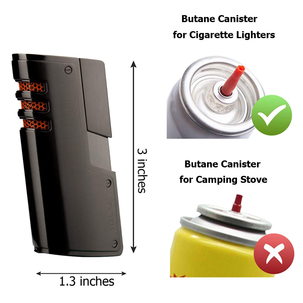Torch Lighter,Triple Jet Flame Torch Cigar Lighters Butane Refillable Jet Lighter,Fuel Gas Fluid