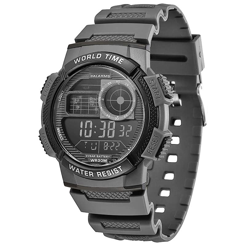 CLOUDWOOD Digital Sports Multi Function Watch for Men Boys -WCH25 (Grey) (B0C341SL5S) Amazon Price History, Amazon Price Tracker