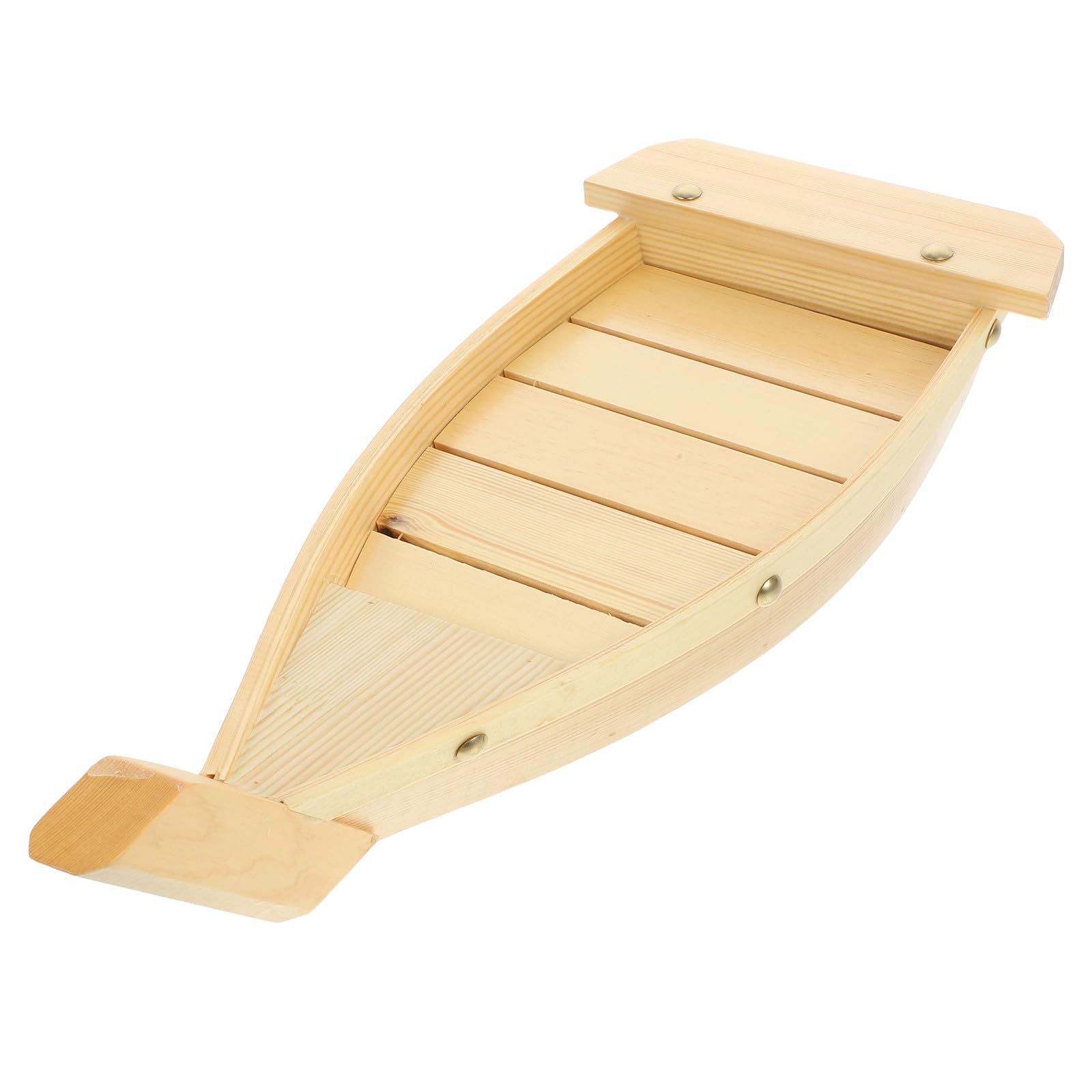 Hemobllo Plat de Sushi en Bois de Bateau, Plateau de Collations Japonerie pour Restaurants et Fêtes Spéciales, Assiette de Service Élégante et Pratique