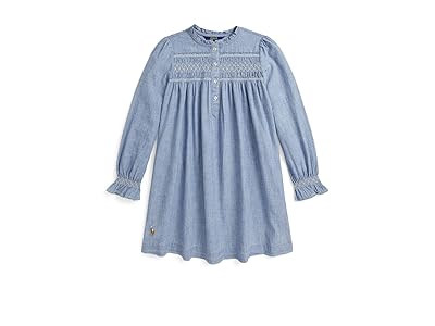 Polo Ralph Lauren Kids Smocked Indigo Chambray Dress (Big Kid) Girl