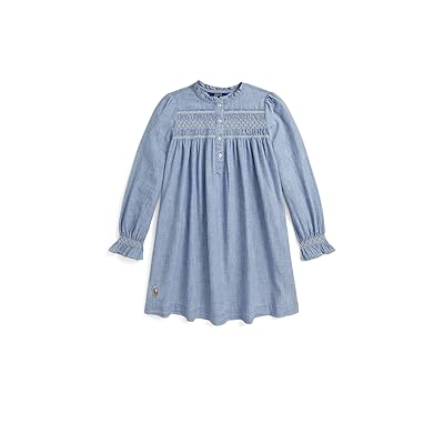 Polo Ralph Lauren Kids Smocked Indigo Chambray Dress (Big Kid) Girl