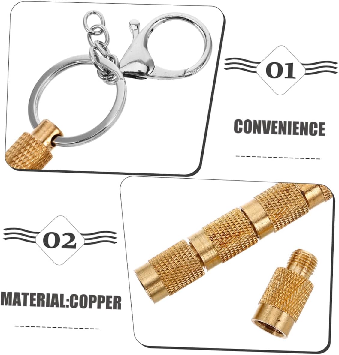 2pcs Car Tire Deflator Valve Tool Set 5-in-1 Brass Tire Pressure Bleeder for Off-Road Vehicles SUV Truck Maintenance
