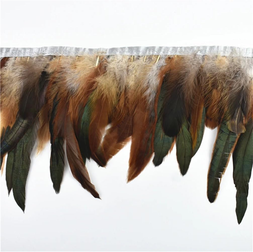 10 Meter Rooster Feathers Fringe Trim for Clothes Ribbon Sewing Decoration Wedding Party Clothing Solid White