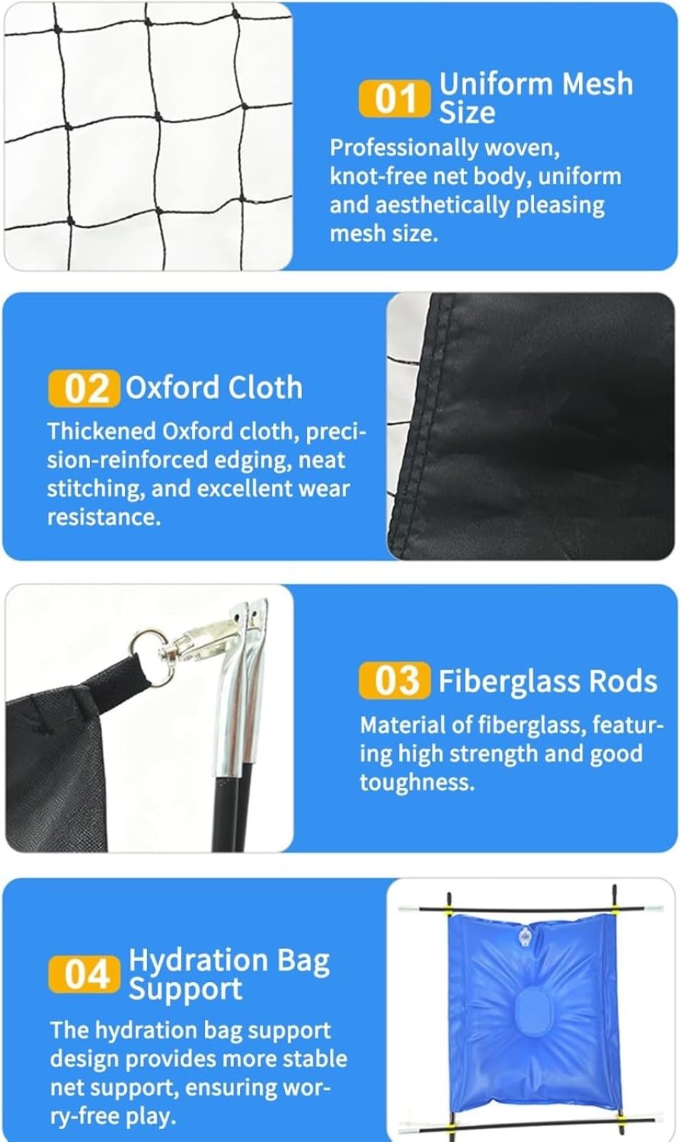 Badminton Net, Foldable Sports Training Equipment, Portable Tennis Net | for Backyard, Field, Practice, Holiday, Beach, Park, Palestra, Scuola
