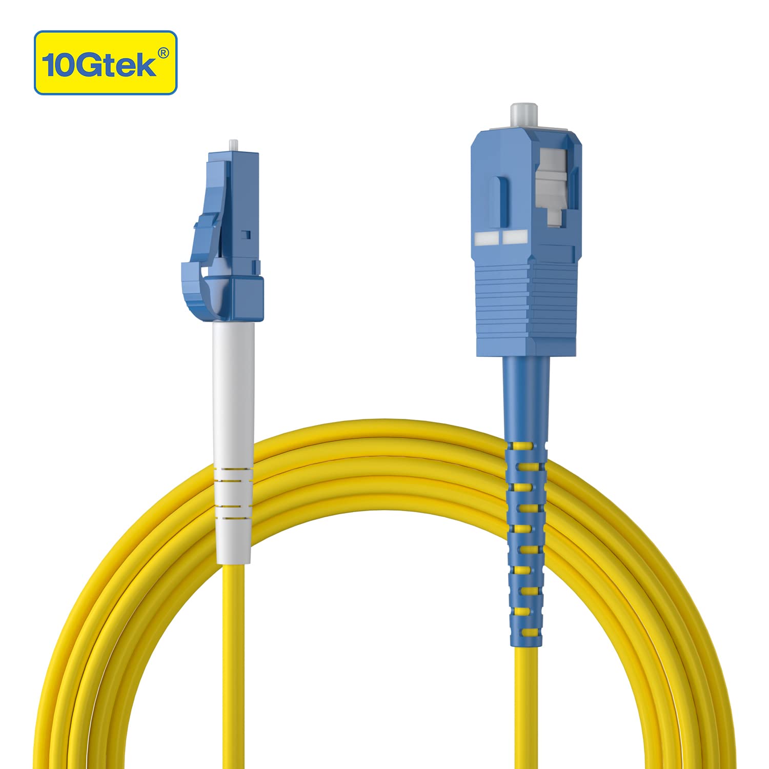 SC-LC Simplex Fiber Patch Cord, 9/125μm Single Mode, LSZH, 10 ft/3 m