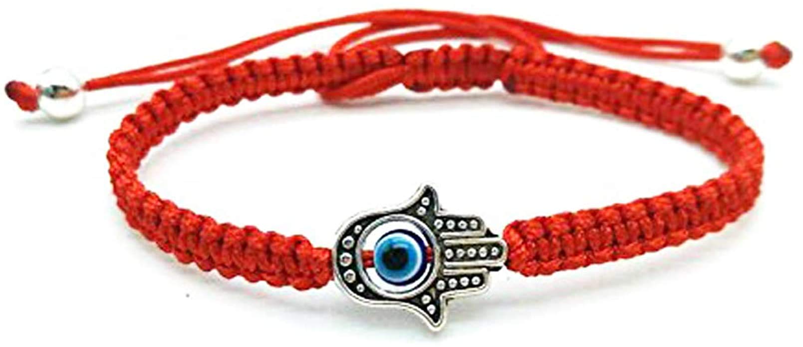 El Regalo Unisex Evil Eye Hamasa Macrame Hand String Bracelet Braided with Blue Lucky Eye for Men and Women