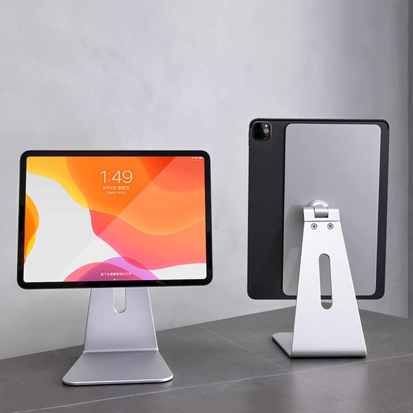 Haofy Supporto Magnetico per Tablet per Dispositivi IOS da 10,9 Pollici 11 Pollici 12,9 con Rotazione a 360 Gradi e Angolo di Visione Regolabile Supporto in Lega di Alluminio per Lavoro d'ufficio,