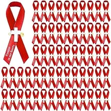 50 Pcs Memorial Funeral Ribbon with Cross Pins Respect Ribbon Bow Forever in Our Heart for Funeral Party Armband Mourning Event Remembrance SuppliesRed
