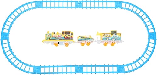 YARNOW Juego de tren de rompecabezas eléctrico para la edad con pistas empalmadas creativas, diseño reutilizable, colores vibrantes y decoración de