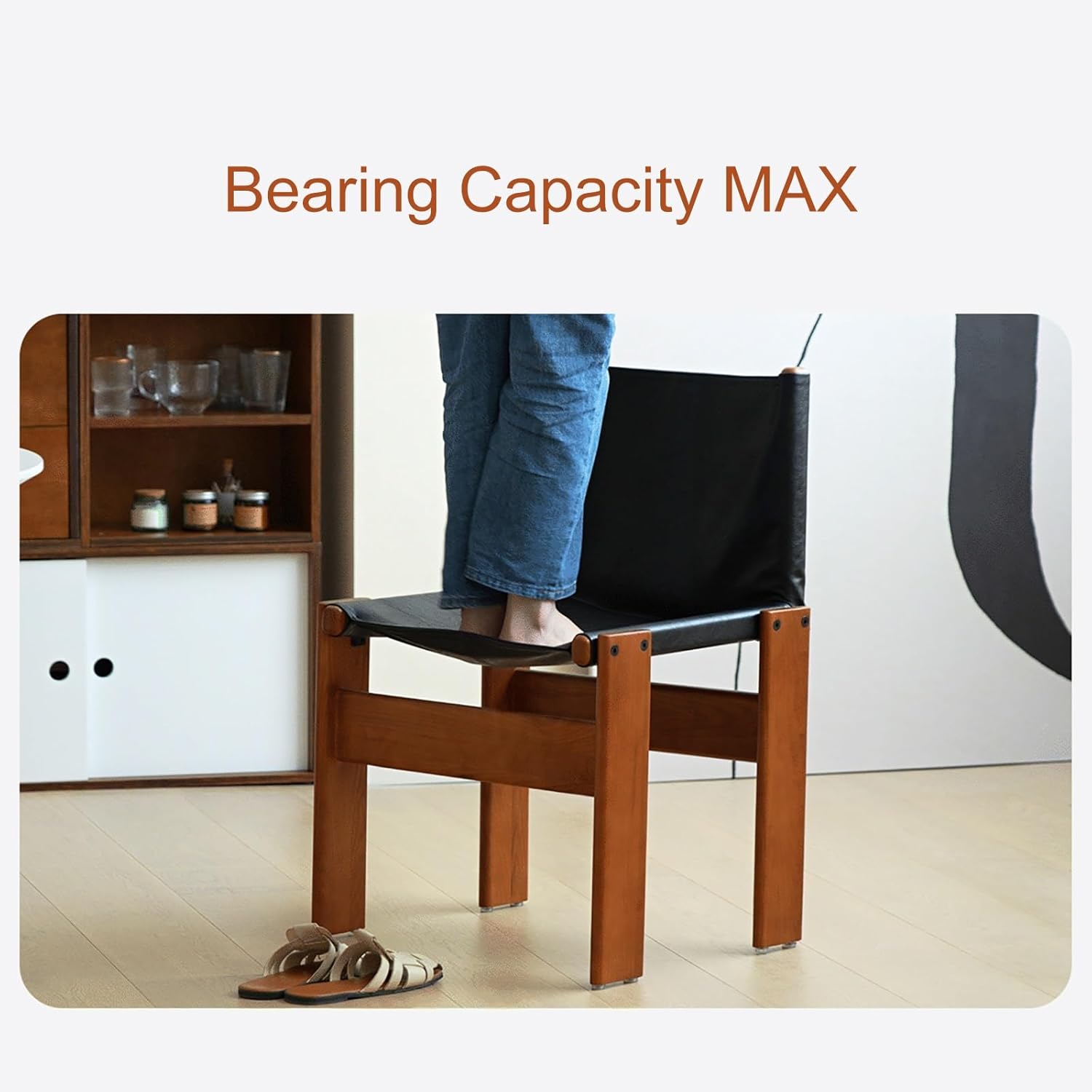 Modern Dining Chairs, Mid Century PU Leather Dining Room Chairs, Wooden Armless Side Chair, for Living/Kitchen Room Bedroom (Color : Brown+Black Legs)