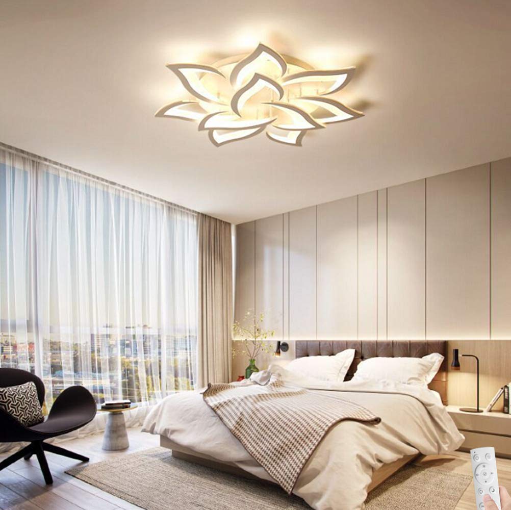 Plafonnier LED moderne en fleur pour illuminer une chambre à coucher