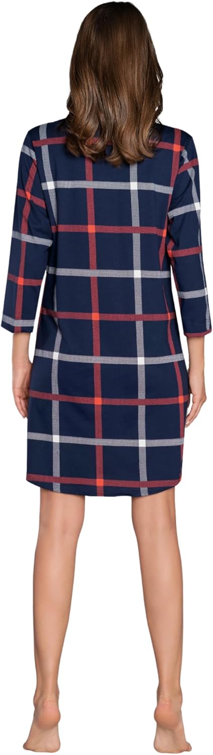 Italian Fashion Nachtjurk met Lange Mouwen voor Dames | Zachte Slaapkleding voor de Herfst Winter of Lente | Comfortabele Nuisette met Losse Pasvorm S- XXL