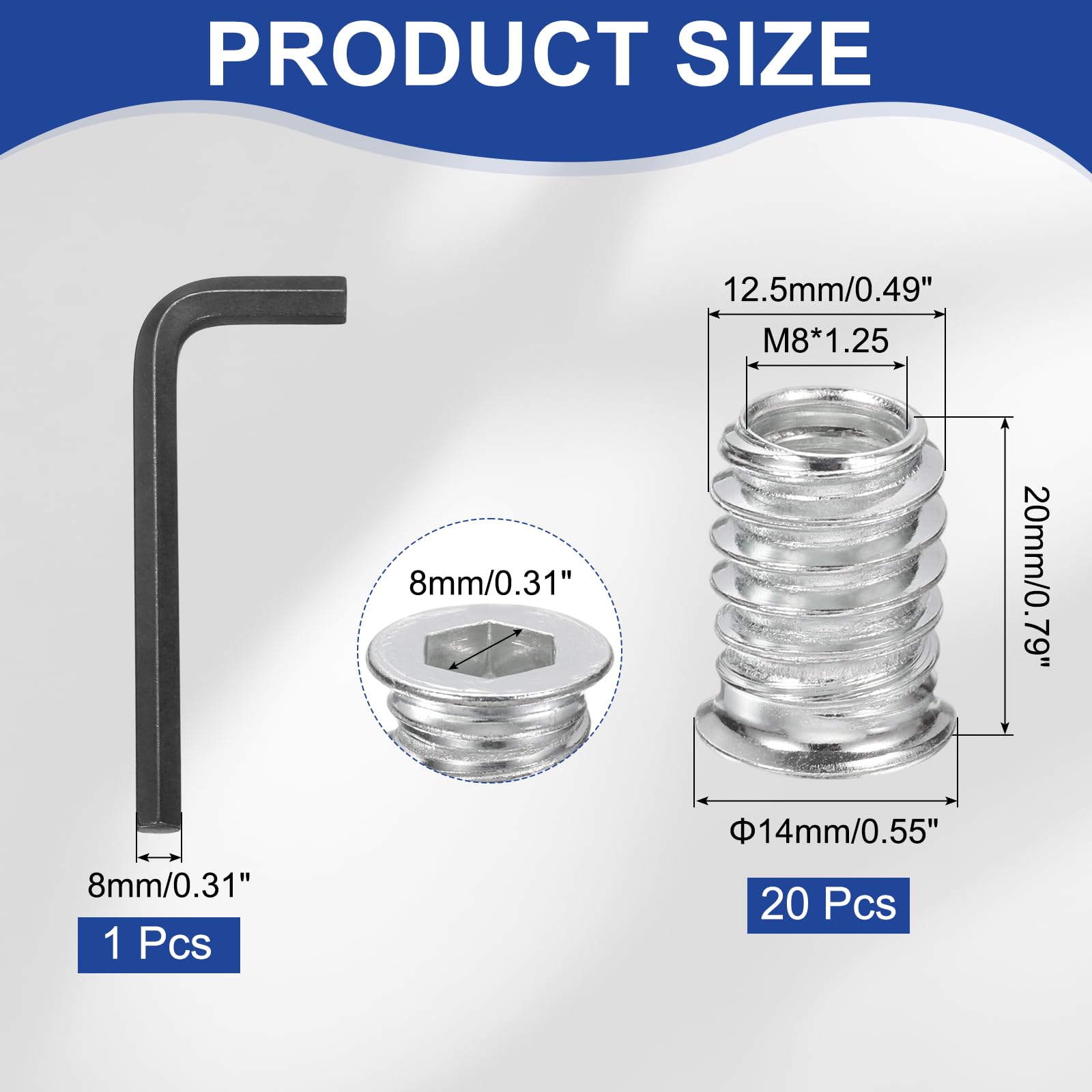 PATIKIL 20 Pcs Threaded Inserts Nuts - Image 2