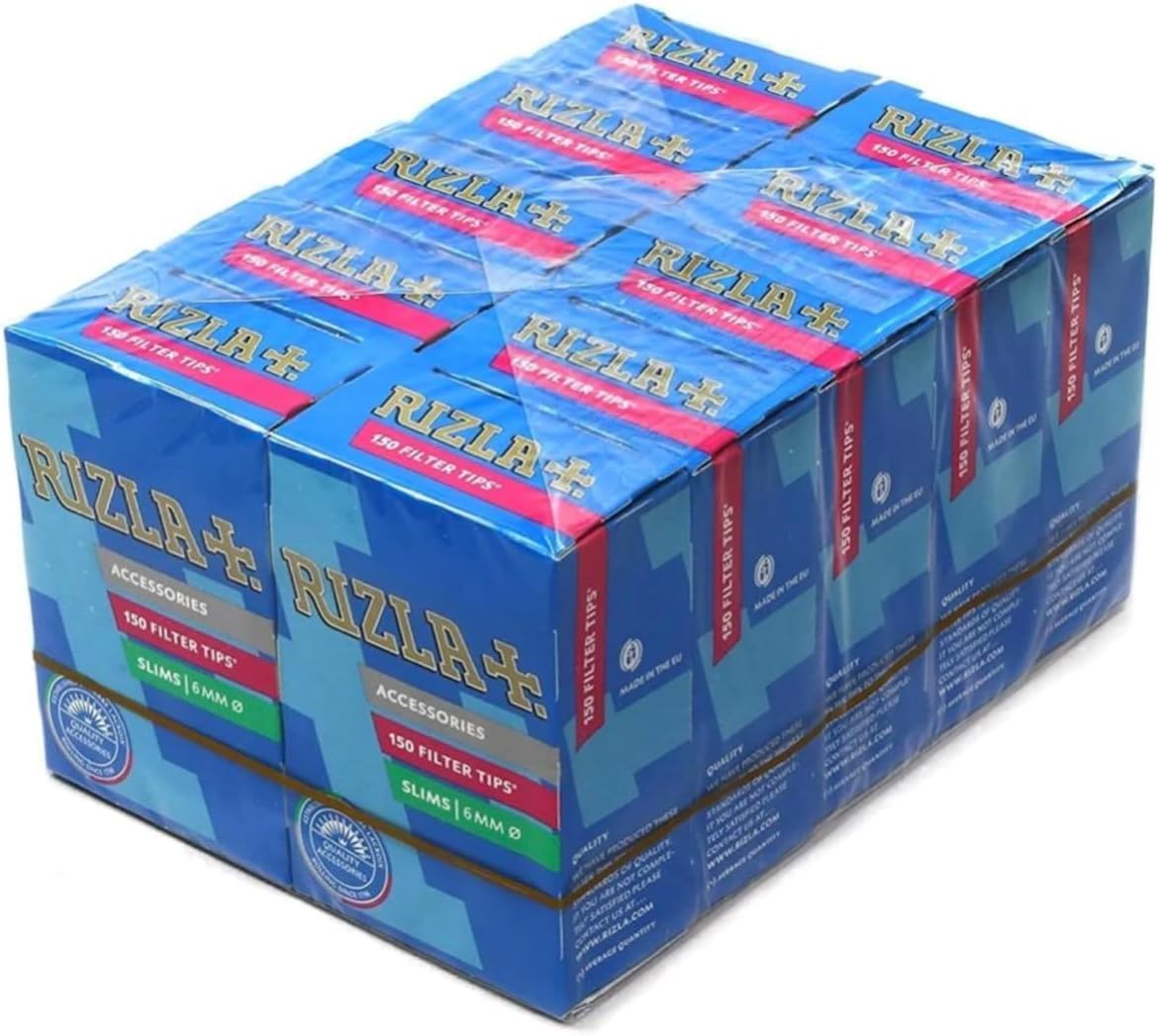 Rizla Slim 6mm Cigarette Filter Tips 10 Packs - 1500 Tips Full New Box