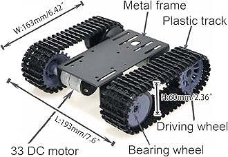 Professional Robot Tank Chassis TP101, Tracked Car Moving Platform, Remote Control Robotic Model with DC Motor, DIY Smart Track Crawler for Arduino, Raspberry pi School Sciences Eduaction Kits