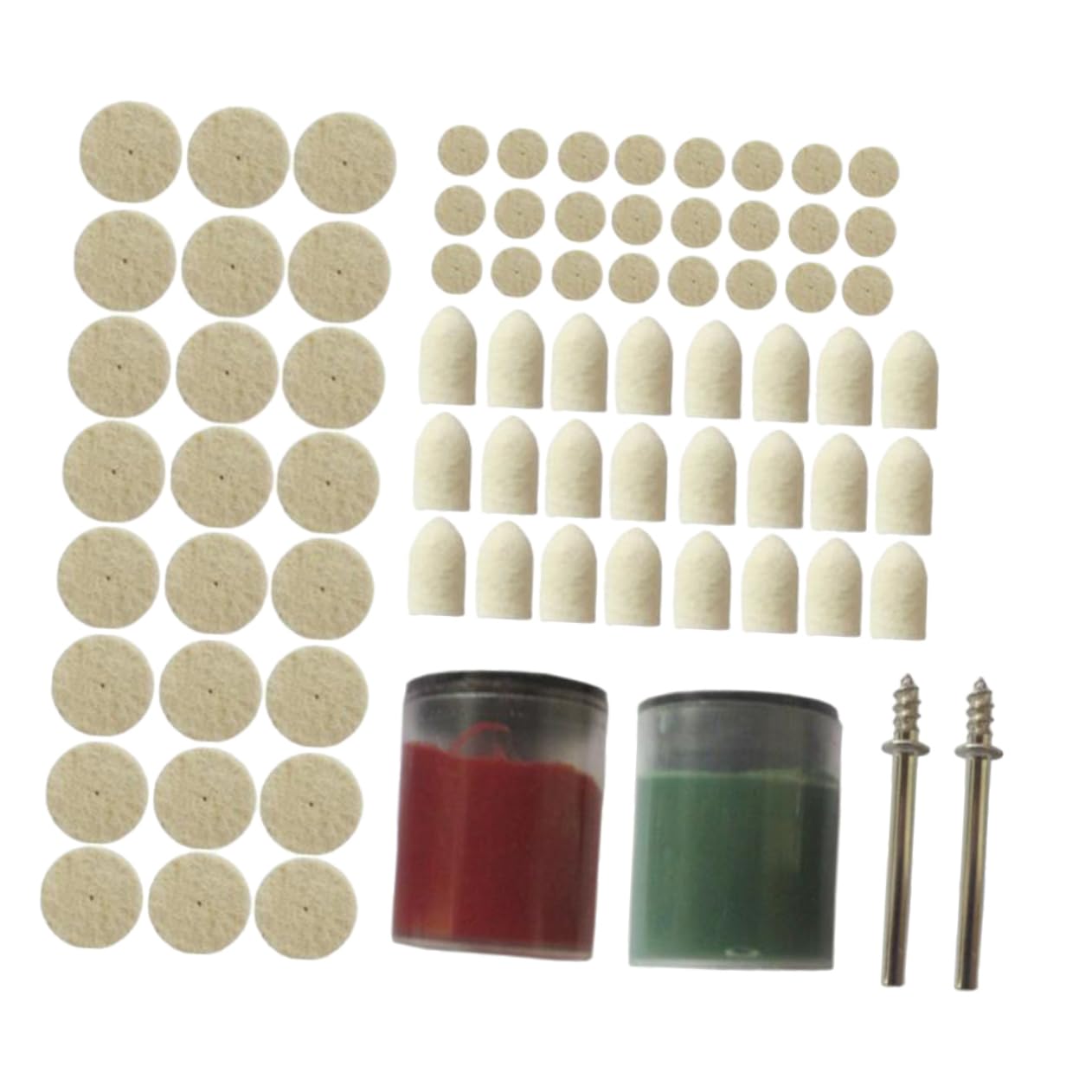 PRETYZOOM 1set Felt Buffing Mop Kit Polishing Wheel Set for Jewelry and Automotive Applications for Surface Grinding and Finishing Tasks 76pcs