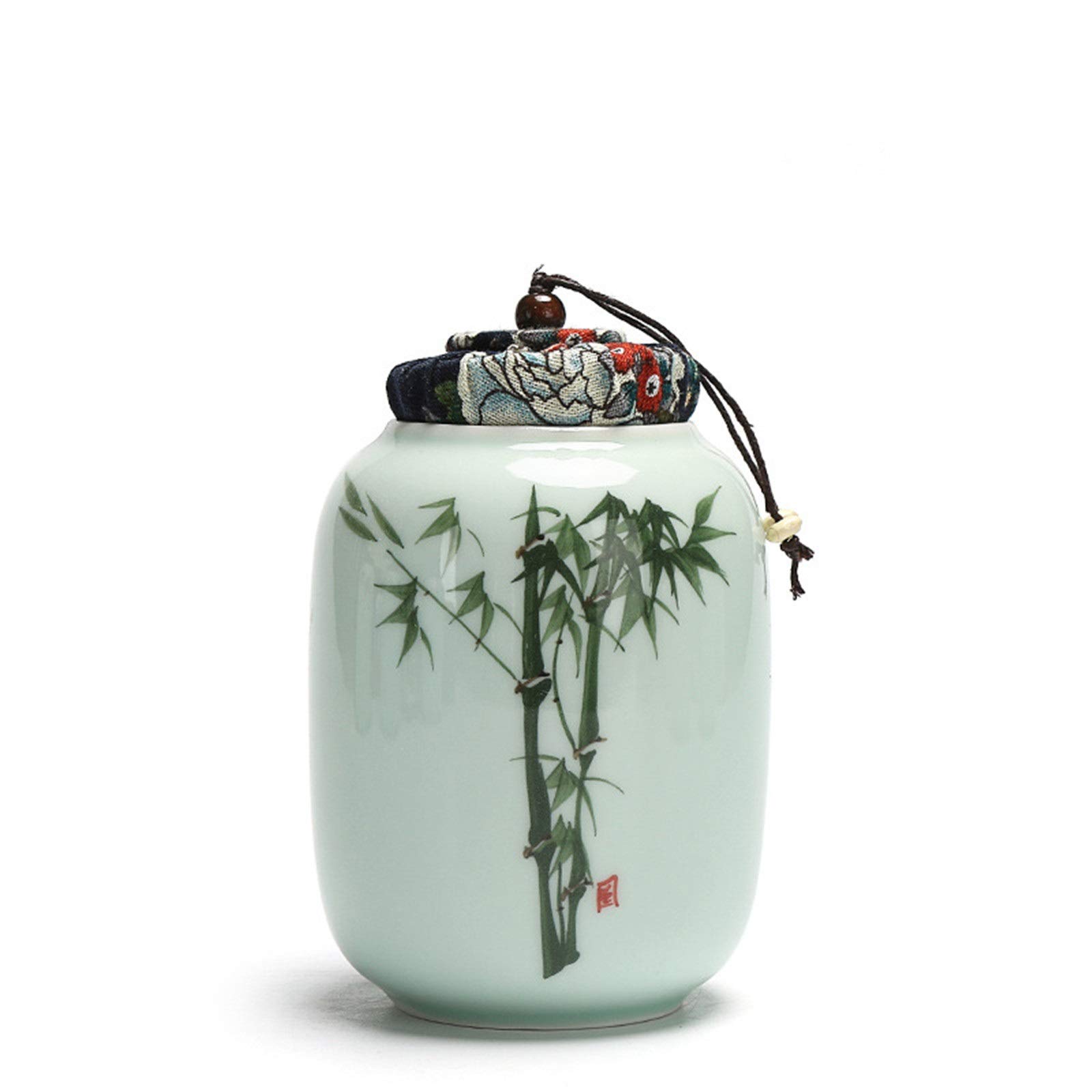 FZYOZZDPASL Ceramic Tea Canister Tea Caddy Hand-painted Ceramic Sealed Jar for Coffee, Spices(Green)
