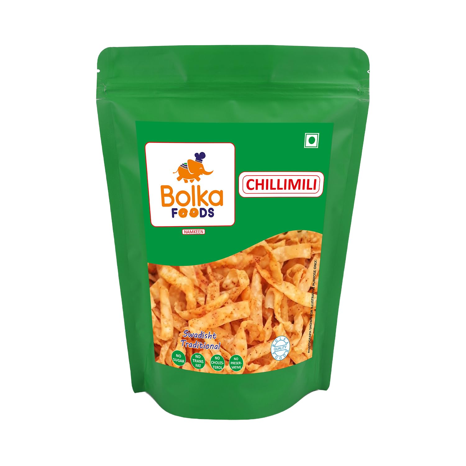 Bolka Foods Spicy Flavoured Chilli Milli, Indian Snacks, Healthy & Delicious, Irresistible Heat and Crunch, Ready to Eat (200 Grams, Pack of 1), Authentic Spicy Diwali Snack, Perfect Tea-Time Treat