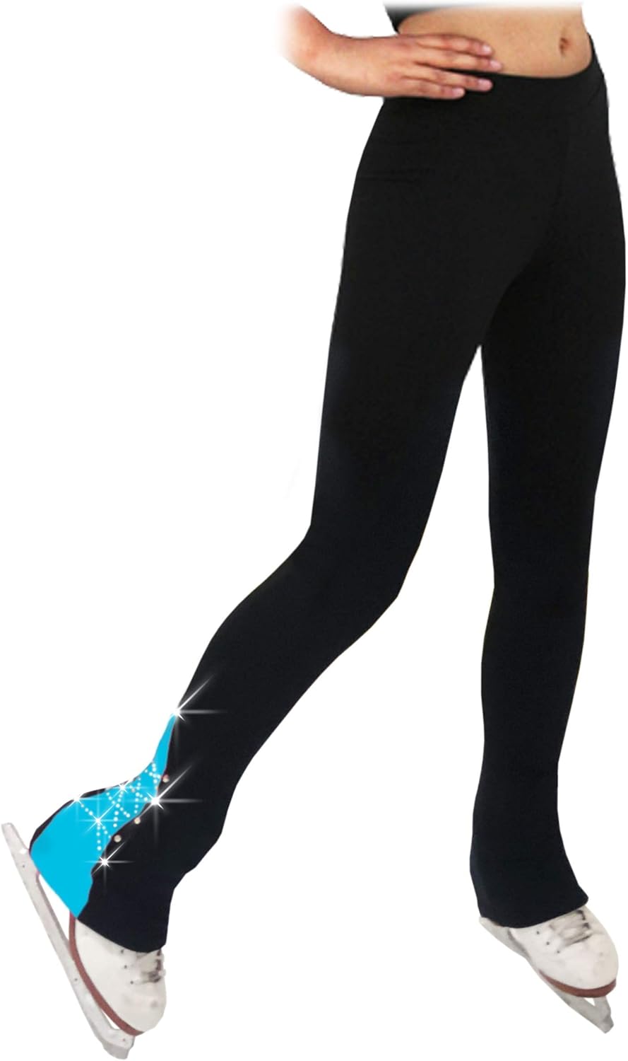 ChloeNoel PS883P Contract Elite Polartec Spiral Fleece Figure Skating Pants with Crystals