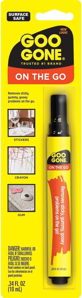 Goo Gone on the Go Pen - Adhesive Remover - Quickly Removing Stubborn Stickers Crayon Tape and More