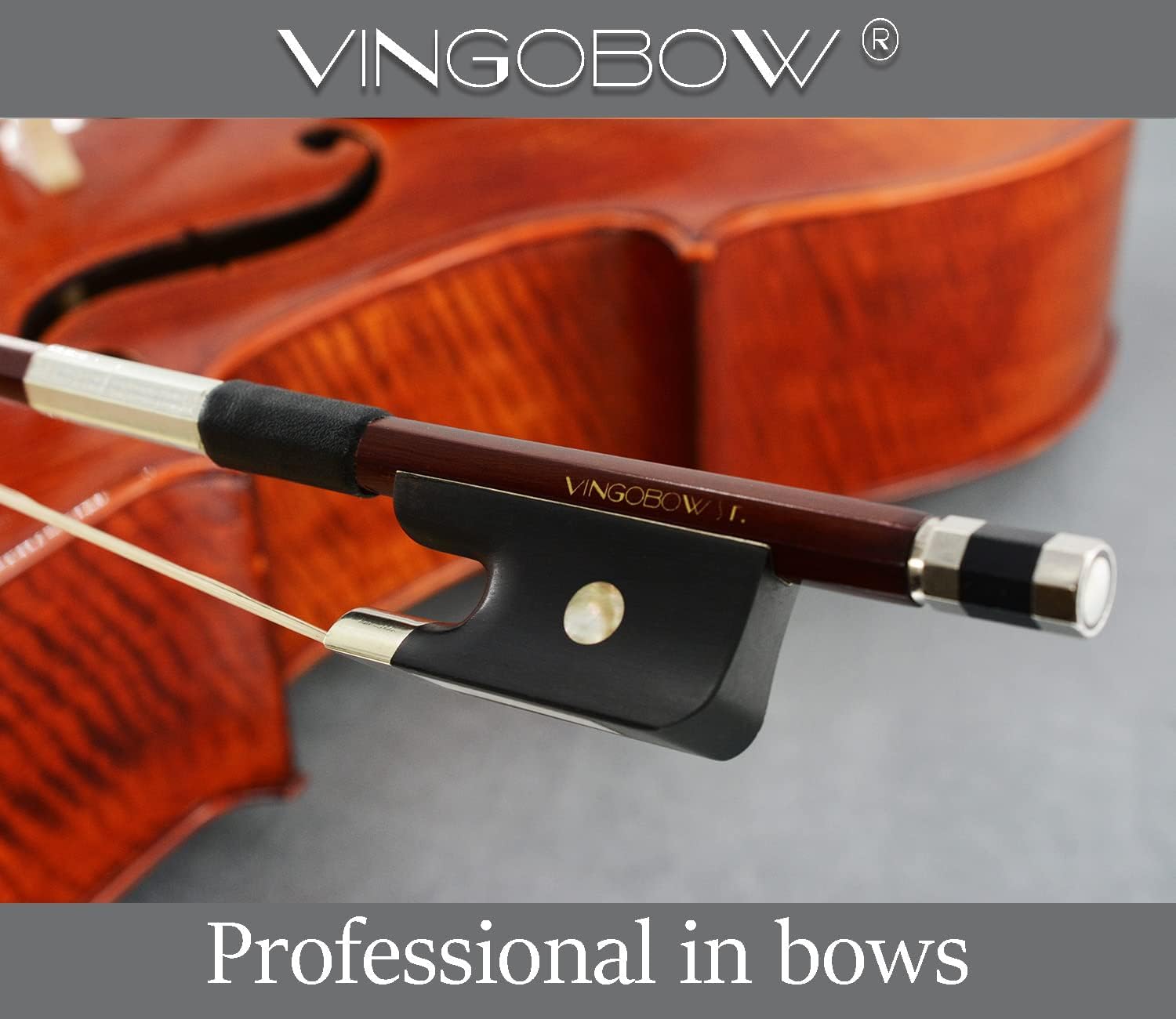 Verticale Doppio Basso Arco 1/4 Formato Francese Modello Naturale Crine 300BF 26"Brazilwood Stick Ebano Rana Tono Caldo Capelli Di Cavallo Naturale Bastone Liscio Accordatore Facile Colofonia