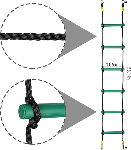 Miniatura 4 de Escalera de cuerda de escalada para niños, accesorios de entrenamiento de escalada, accesorio para patio de recreo para interiores y exteriores,
