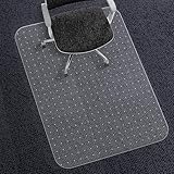 WASJOYE オフィスチェアマット カーペット用 36インチ x 55インチ 透明チェアマット 滑り止めリベット付き コンピューターチェアとオフィスチェア用