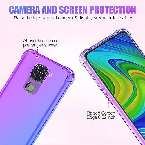 Miniatura 2 de Funda para Redmi Note 9Redmi 10X 4G M2003J15SC Linda Caso Niñas Mujeres, Gradient Slim Anti Scratch Soft TPU Funda protectora a prueba de golpes