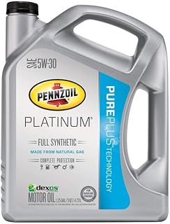 Pennzoil (550038221-3PK Platinum 5W-30 Full Synthetic Motor Oil GF-5-5 Quart Jug, (Pack of 3)