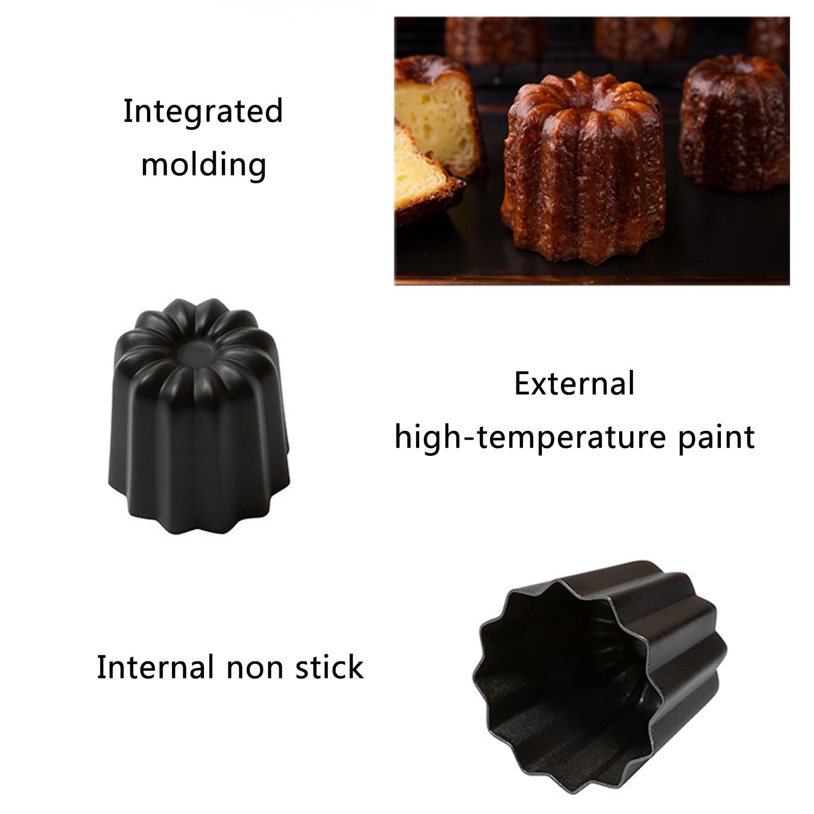 Paquete de 6 moldes antiadherentes para tartas de aleación de aluminio para pudines y mousses