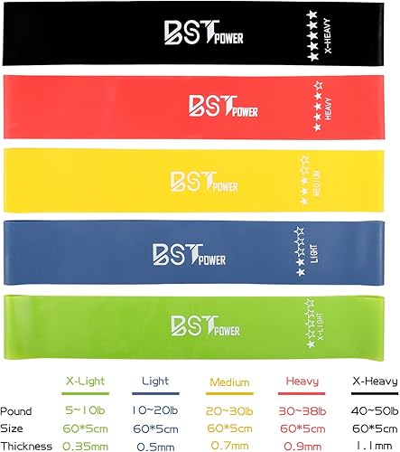 Miniatura 2 de Bandas de resistencia para piernas y glúteos BST POWER Bandas de resistencia de 12 pulgadas para mujeres y hombres, bandas de entrenamiento para el