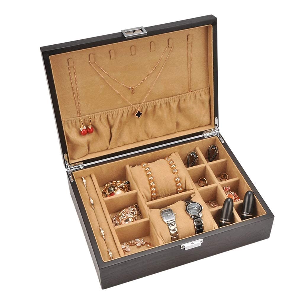 Watch Box-Top Solid Wood Watch Storage Organizer Display Box, Present for Birthday,Wedding New Year Upscale/A Happy Life