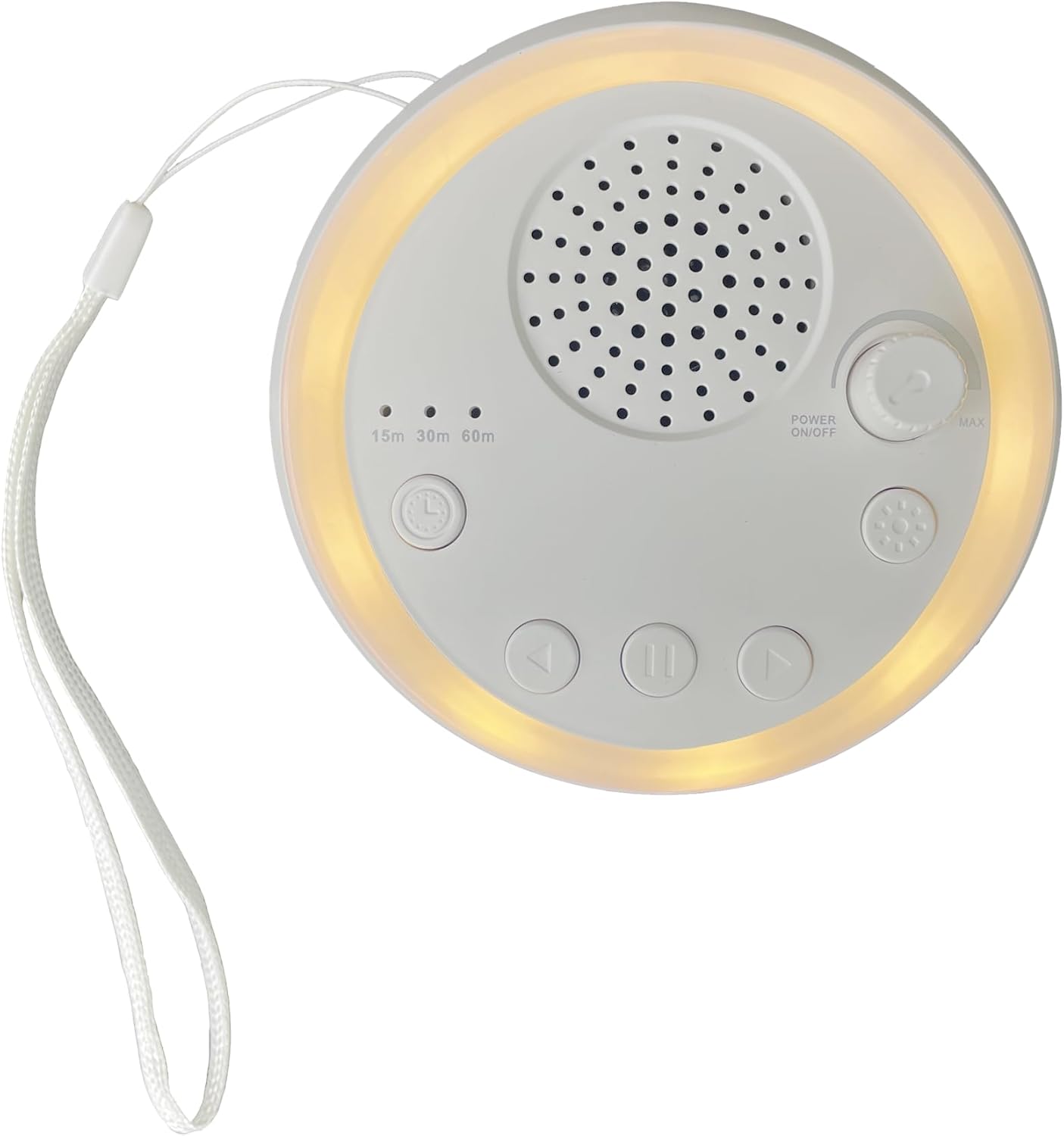 White Noise Machine with Guided Breathing Light - Cordless & Portable for Home, Travel, Baby and Adult Sleep
