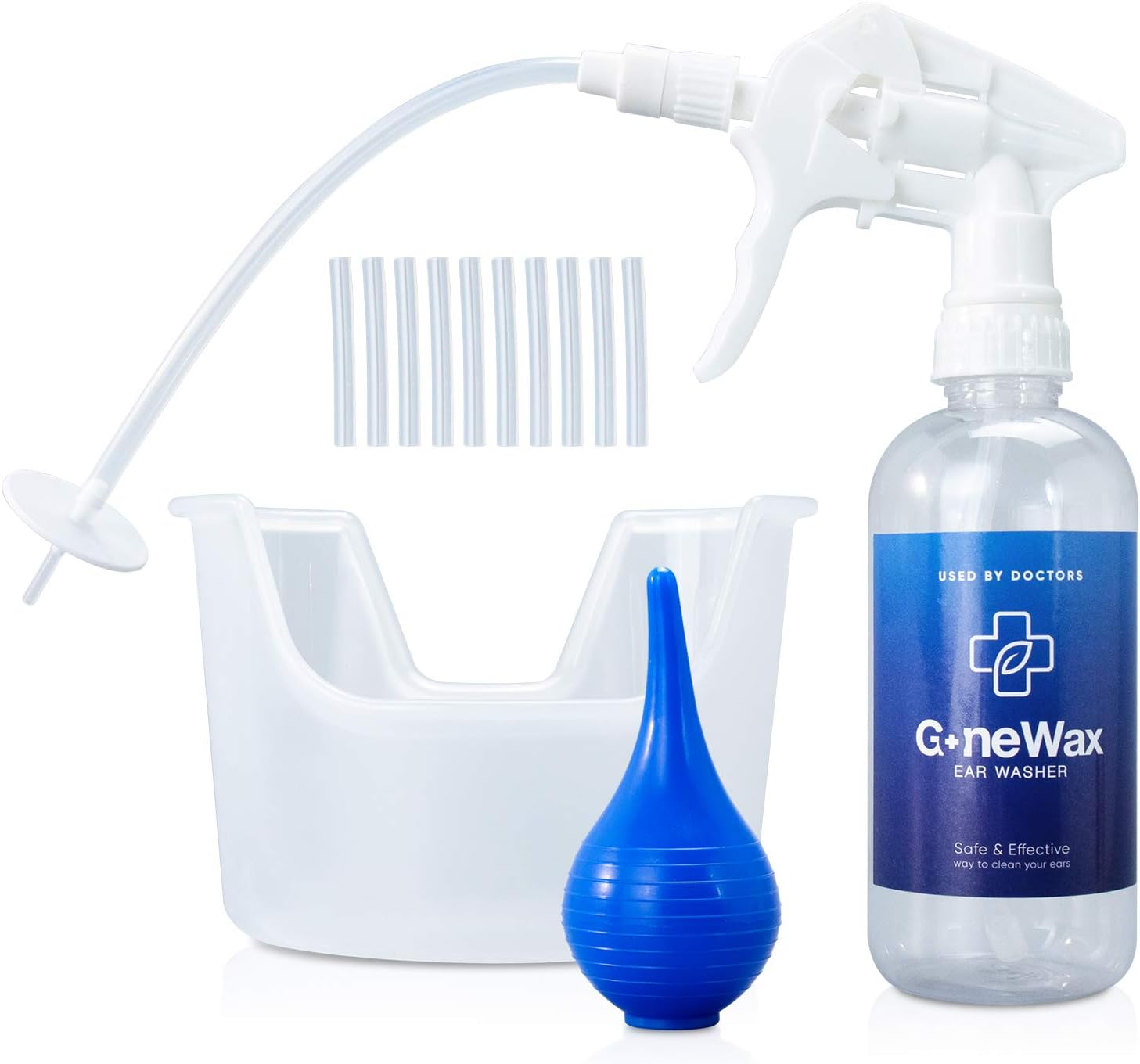 Ear Wax Removal Tool Kit - Ear Washer Cleaner Bottle System - Basin & Bulb Syringe Included - Hear Great Again!