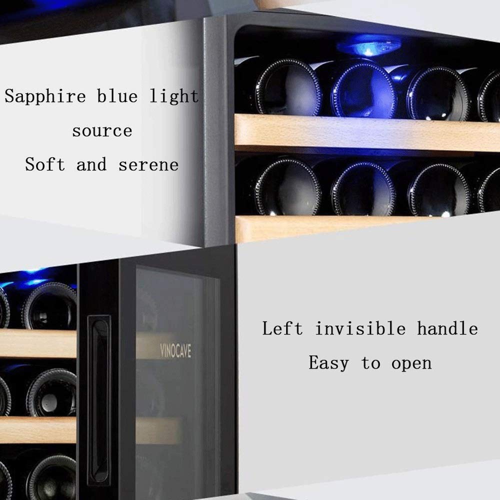 LJLZXPBUS Wine Cooler, Holds 18 Bottles for Red and White Wine, Sleek Look Perfect for Home Bar Office with LCD Display