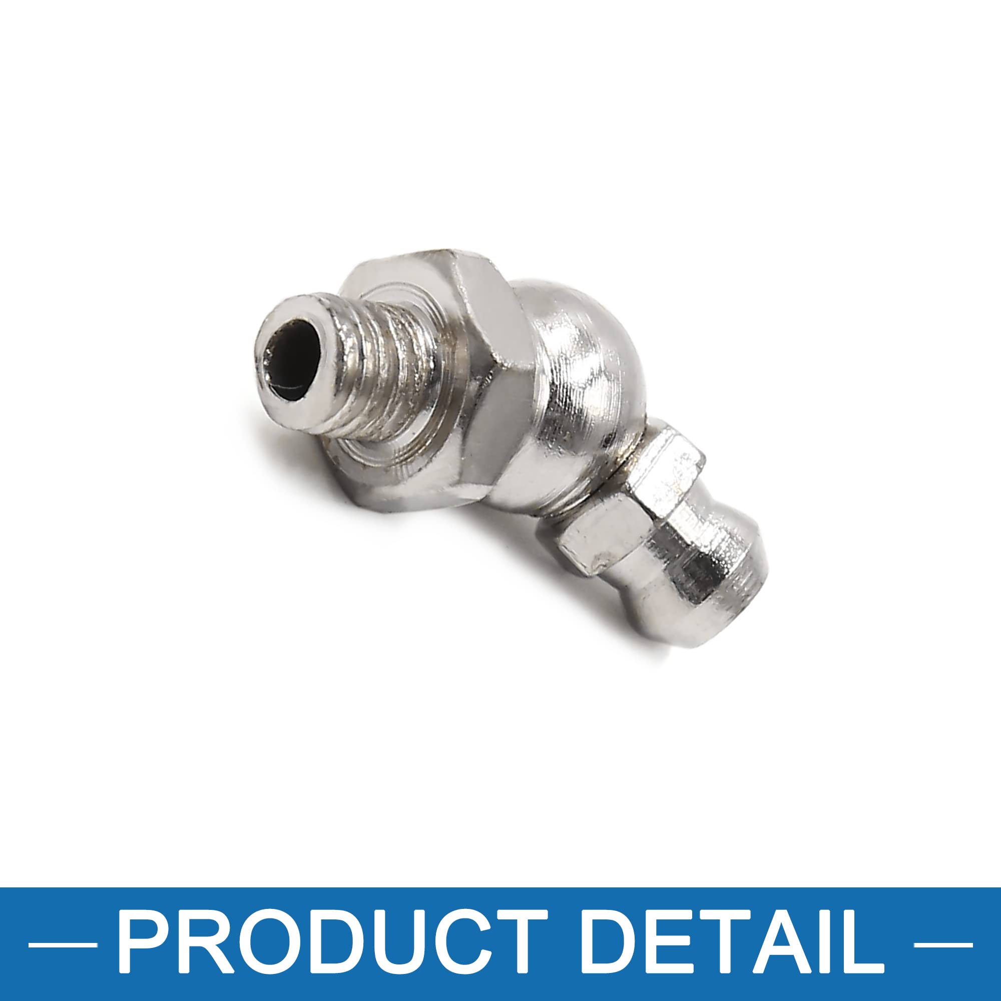 A ABSOPRO Grasso Nipplo Raccordo M6x1 Testina Ingrassatore Nichel Placcato 45 Gradi Angolo (Set di 24)