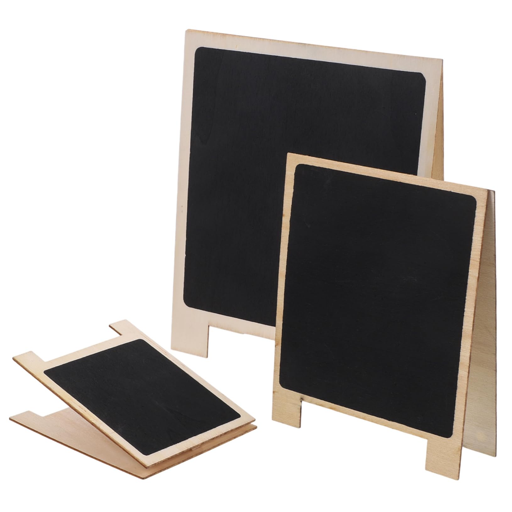DOITOOL 5 Sätze Desktop -nachricht Blackboard Tafel Form Mit Tischschild Mini -kreidebrett Erste Beachten Restaurant Kreidebretter Notizen Klein Party Schwarz Holz 3 Stücke * 5