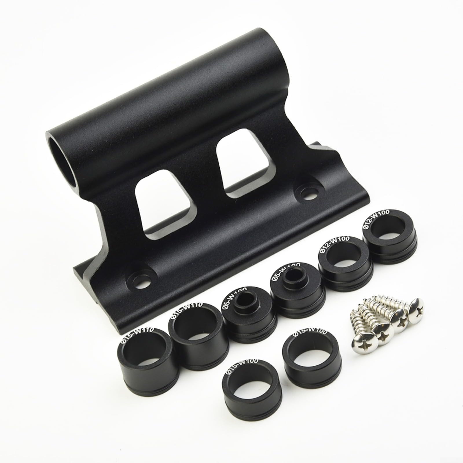 Bike Fork Mount, Bicycle Fork Mount Truck Block, Bike Car Roof Rack Carrier, Quick Release Thru Axle Fitments, 5x100mm/12x100mm/15x100mm/15x110mm Models - Long-Lasting Aluminum (Black) — view 8