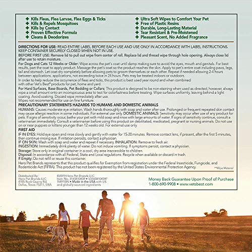 Vet's Best Flea and Tick Wipes for Dogs and Cats | Targeted Flea & Tick Application | Multi-Purpose Flea Treatment for… - Image 8