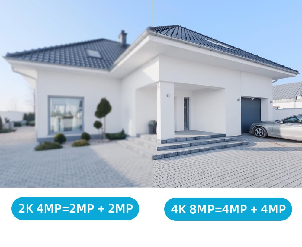 Kamera zewnętrzna WiFi z dwoma obiektywami, 6MP Kamera IP PTZ Zewnętrzna podwójna soczewka z podwójnym obiektywem Detekcja Człowieka Noktowizor Dwukierunkowy dźwięk
